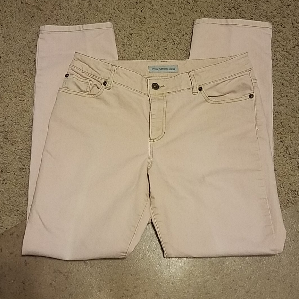 Chico's 1.5 Reg Platinum Denim Pink Jeans